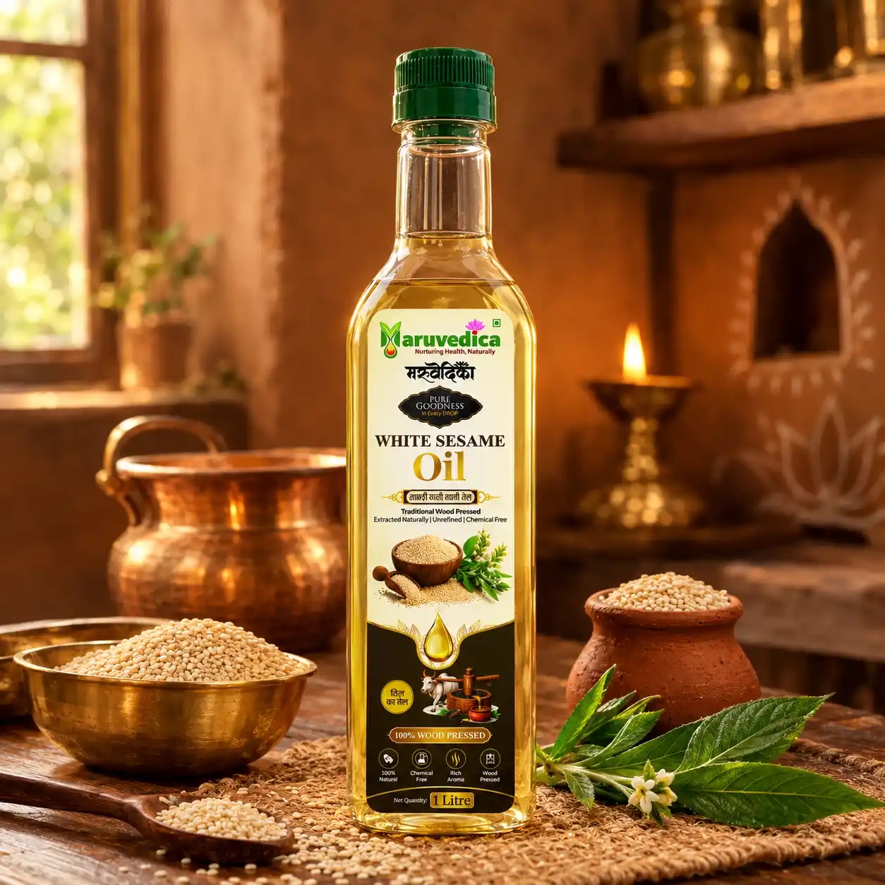 Wood Pressed White Sesame Oil