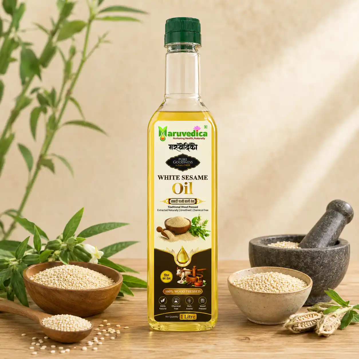 Wood Pressed White Sesame Oil