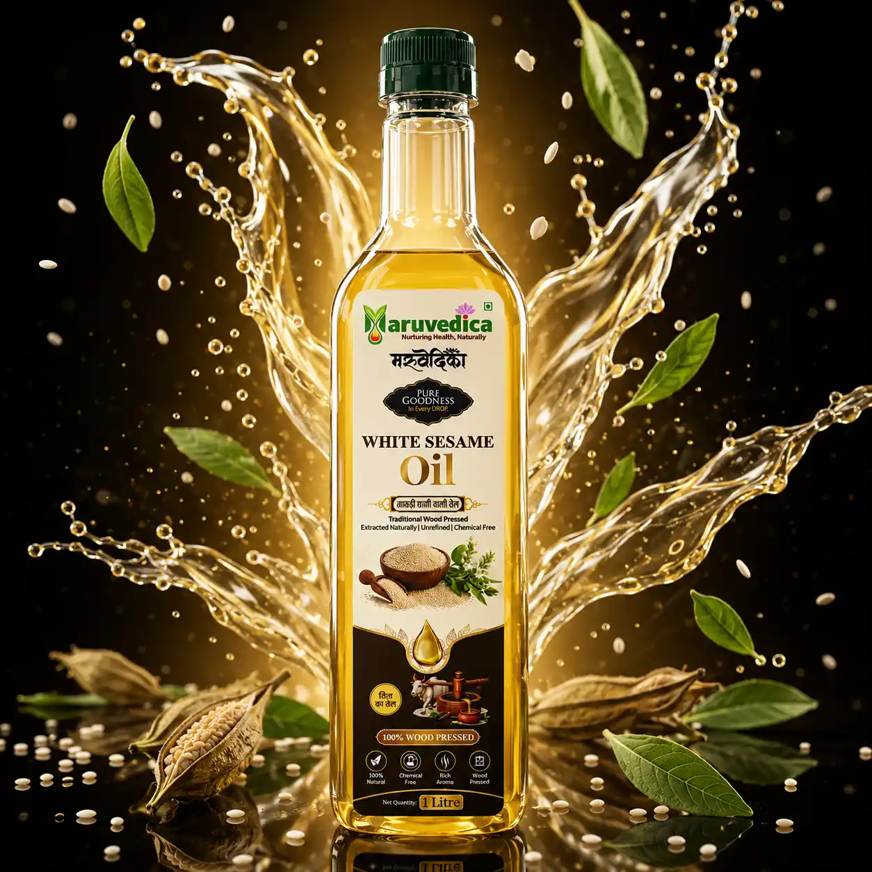 Wood Pressed Black Sesame Oil