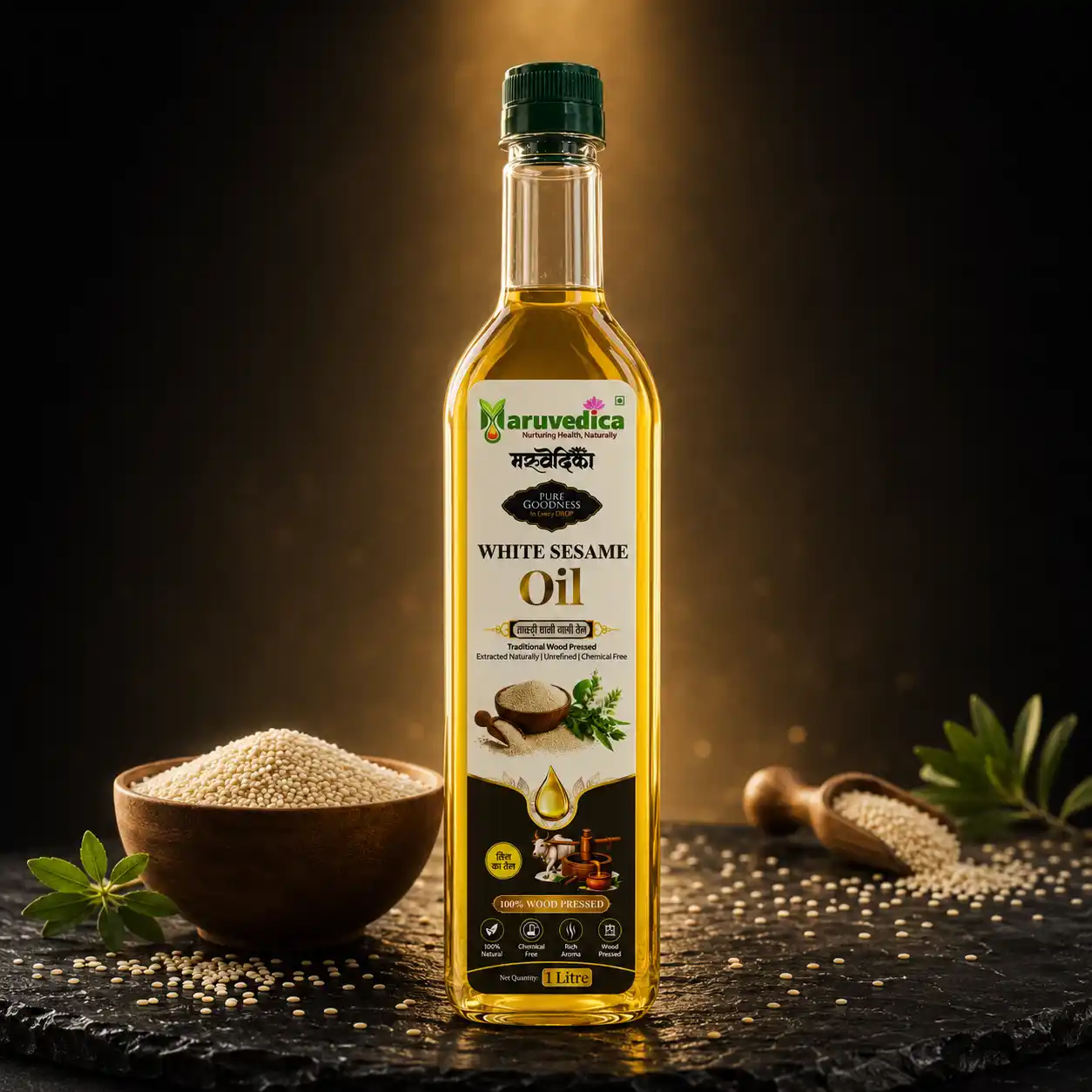 Wood Pressed Black Sesame Oil